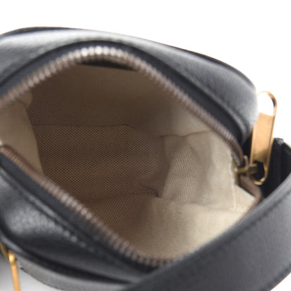 Gucci Grained Calfskin Mini Logo Messenger Bag Black 4 of 8