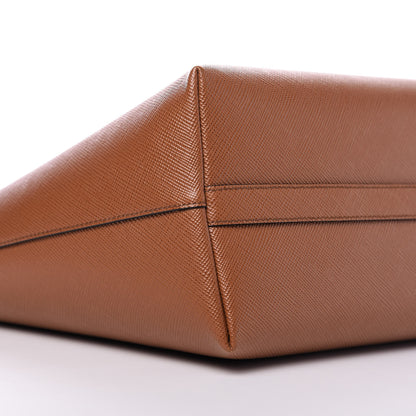 Prada Saffiano Cuir Shopping Tote Cognac Black 7 of 9