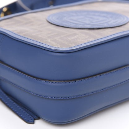 Fendi Glazed Fabric Vitello Century F is Fendi FF 1974 Stamp Patch Camera Case Mogano Panna Iris 9 of 10