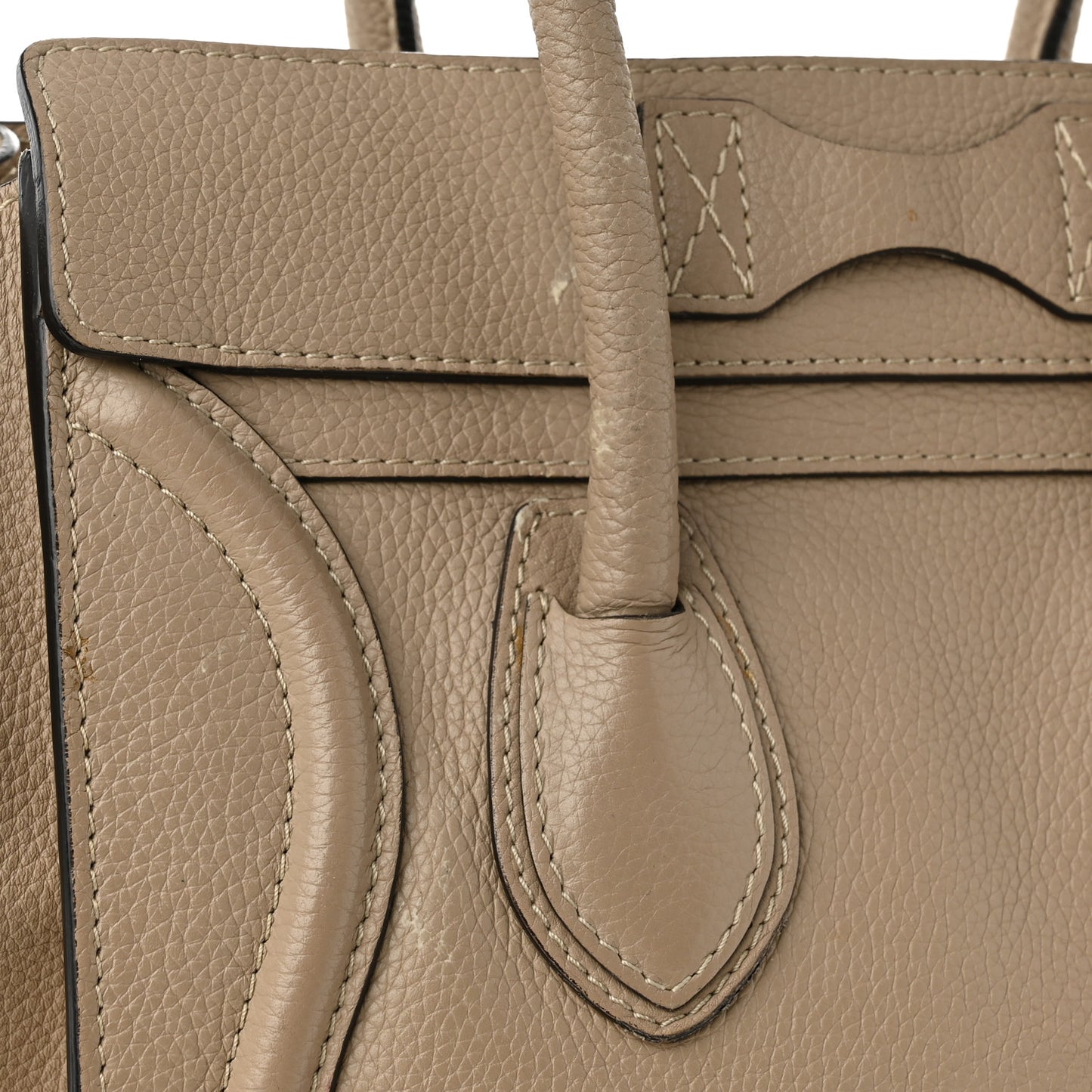 Drummed Calfskin Micro Luggage Dune