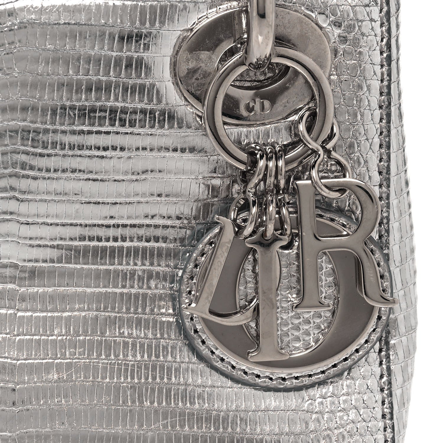 Christian Dior Metallic Lizard Mini Lady Dior Silver 16 of 18