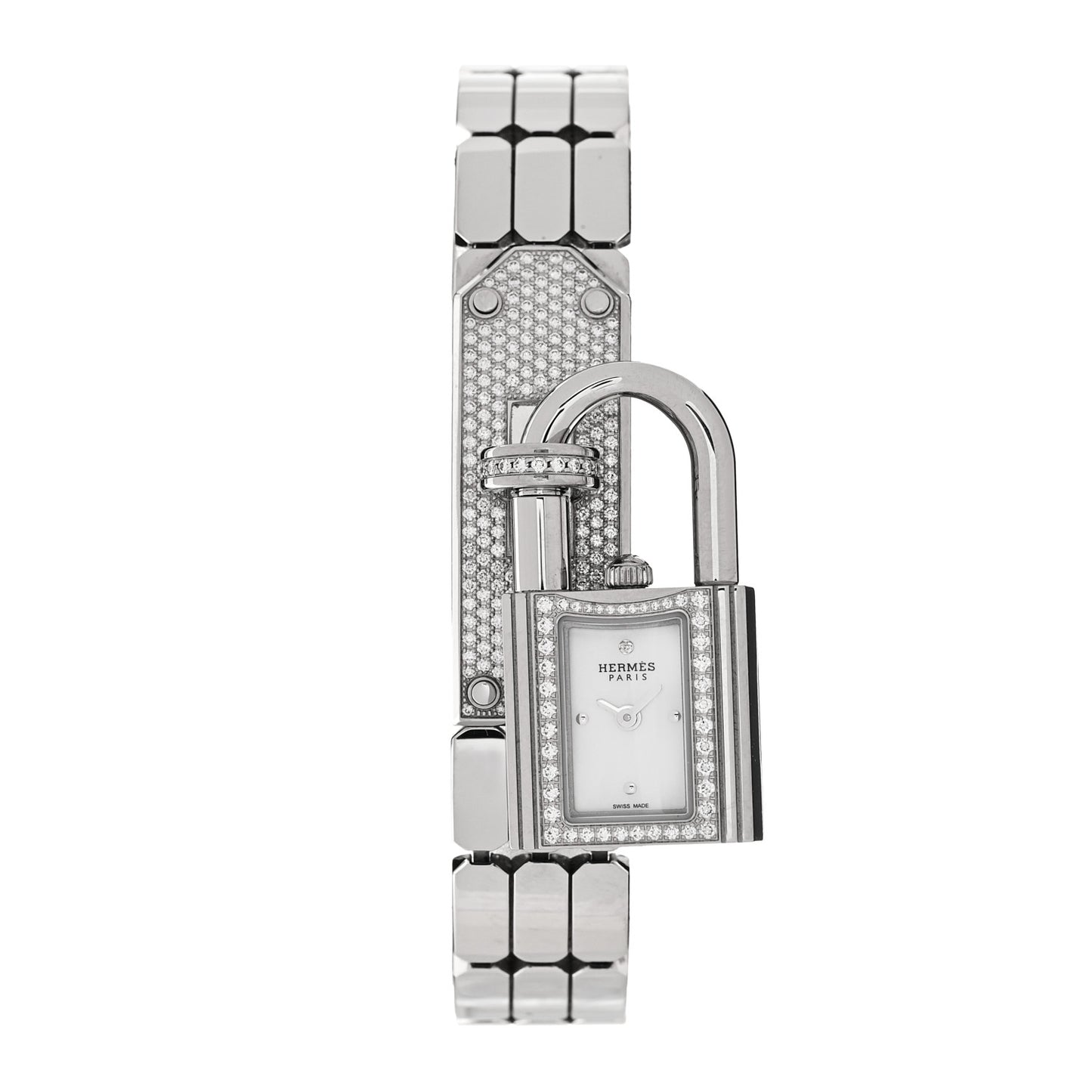 Stainless Steel Diamond Pave 16mm Kelly Quartz Watch