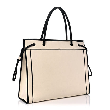 Fendi Canvas Logo Large Shopping Tote Grezzo Black 3 of 11