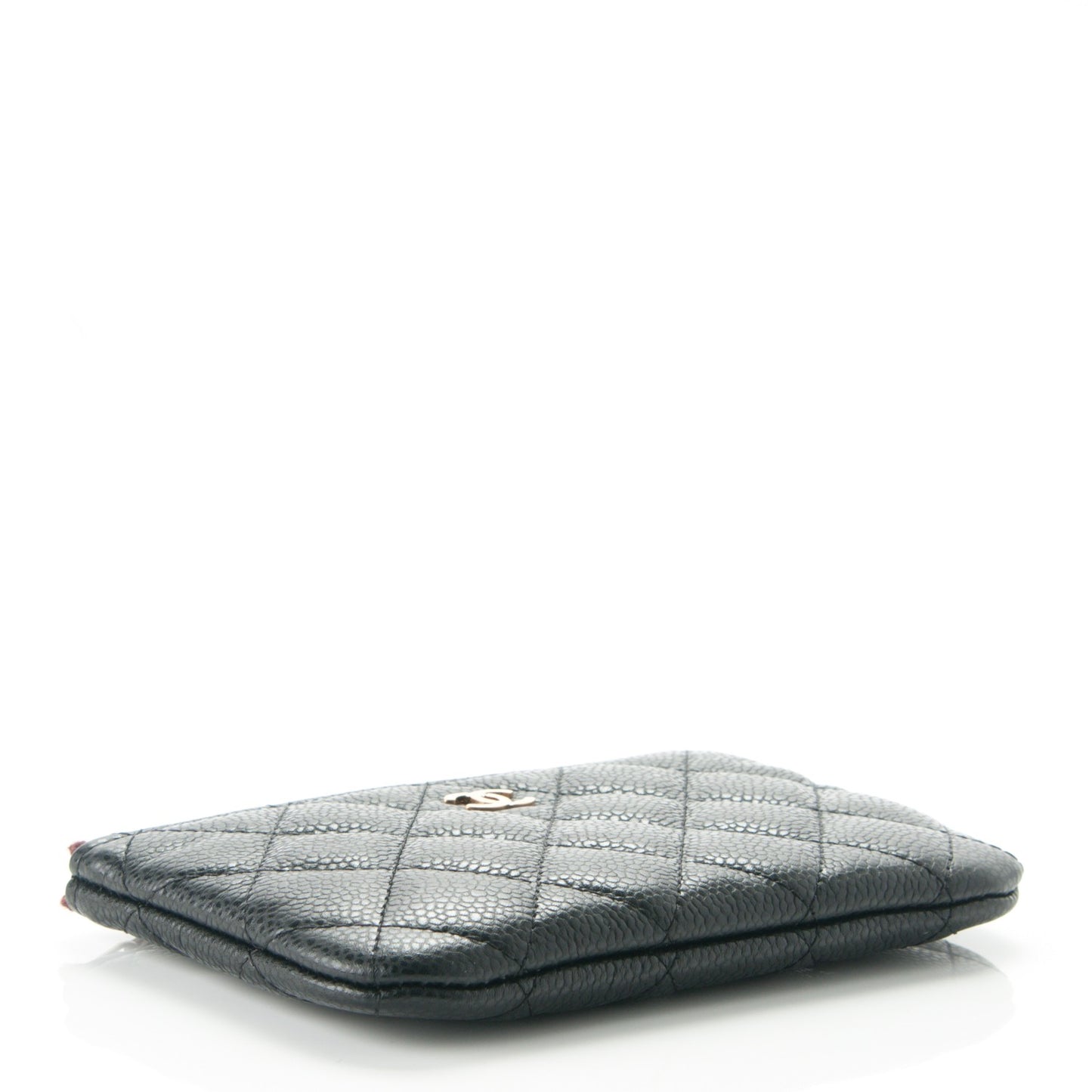 Caviar Quilted Small Cosmetic Case Black