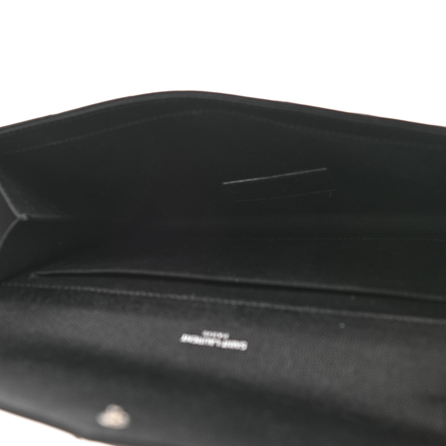Grain De Poudre Matelasse Chevron Monogram Envelope Clutch Black