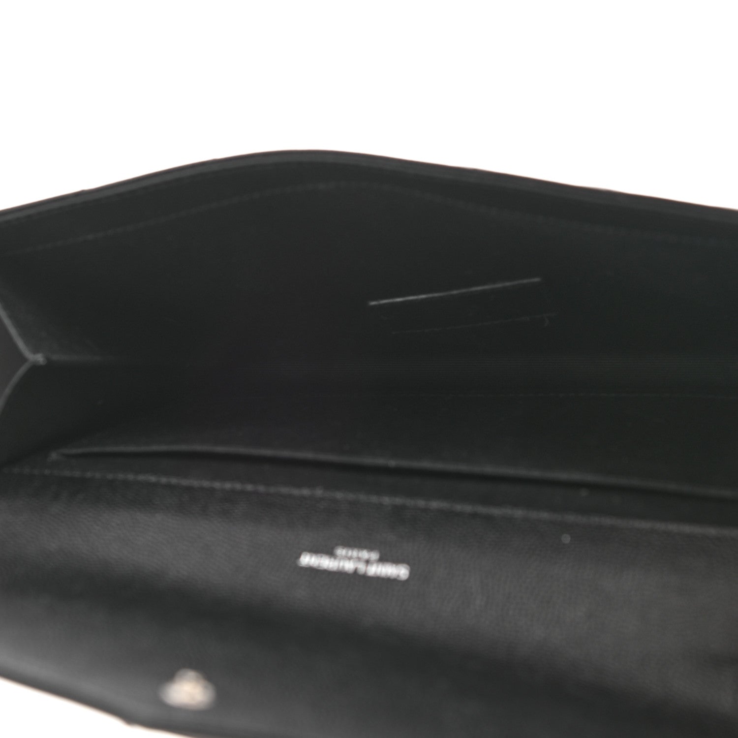 Saint Laurent Grain De Poudre Matelasse Chevron Monogram Envelope Clutch Black 5 of 13