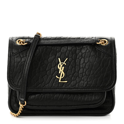 Saint Laurent Grained Lambskin Monogram Mini Niki Chain Satchel Black 1 of 9