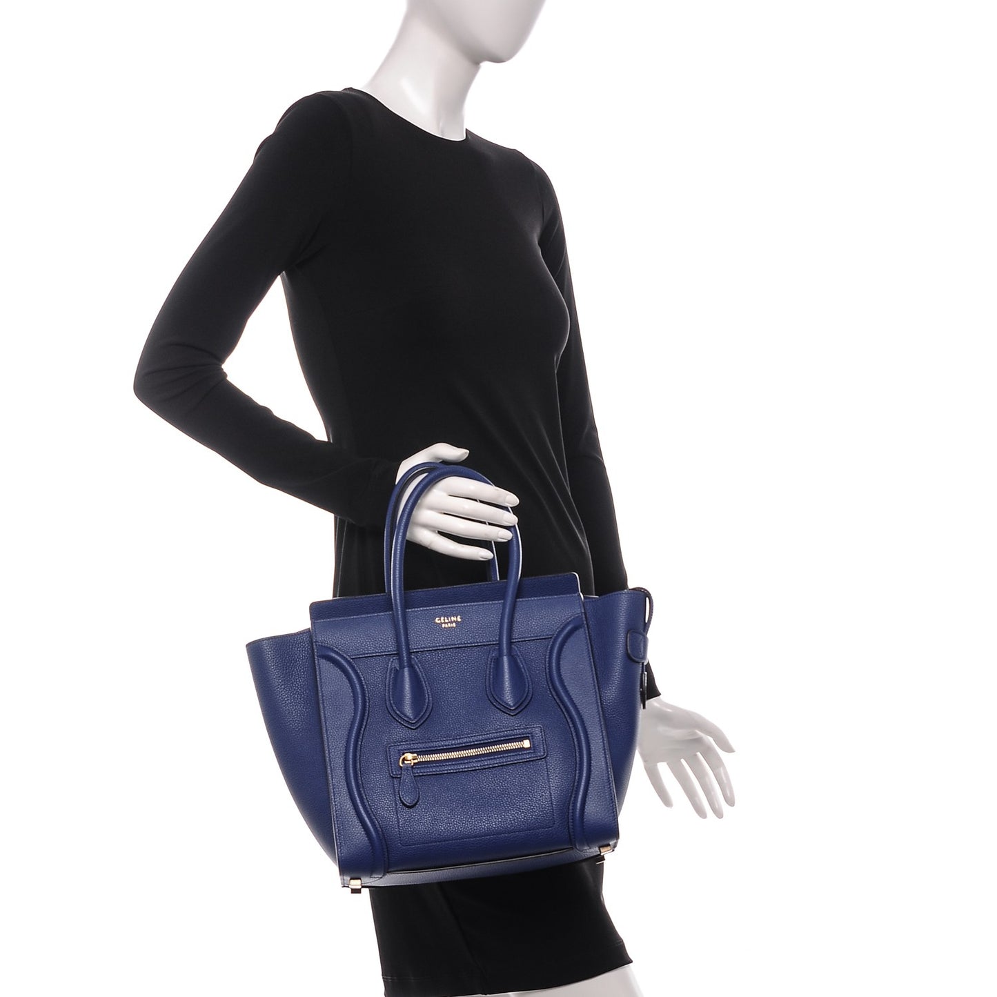 Drummed Calfskin Micro Luggage Indigo