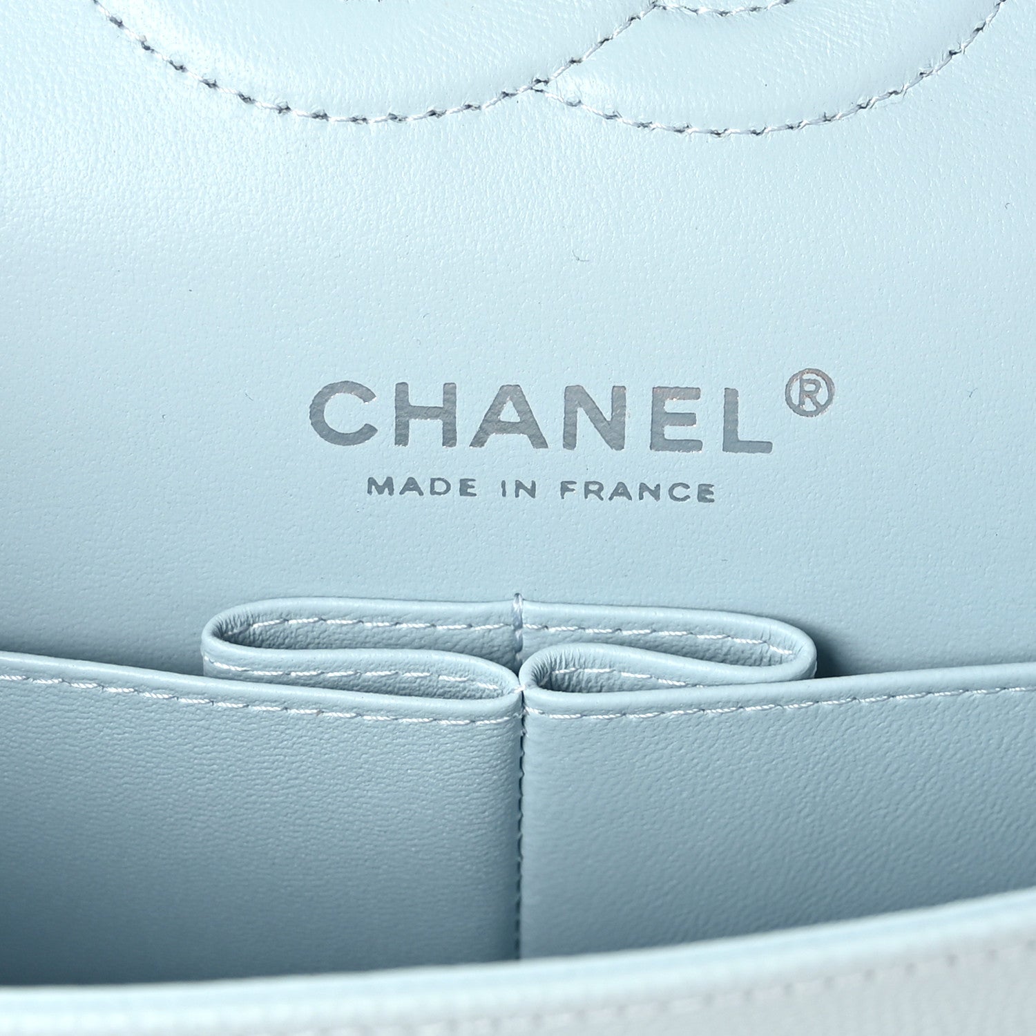 Chanel Caviar Quilted Medium Double Flap Light Blue 6 of 10