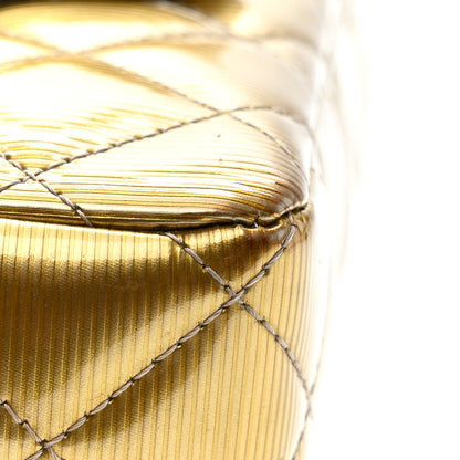Chanel Striated Patent Quilted Extra Mini Rectangular Flap Gold 13 of 14