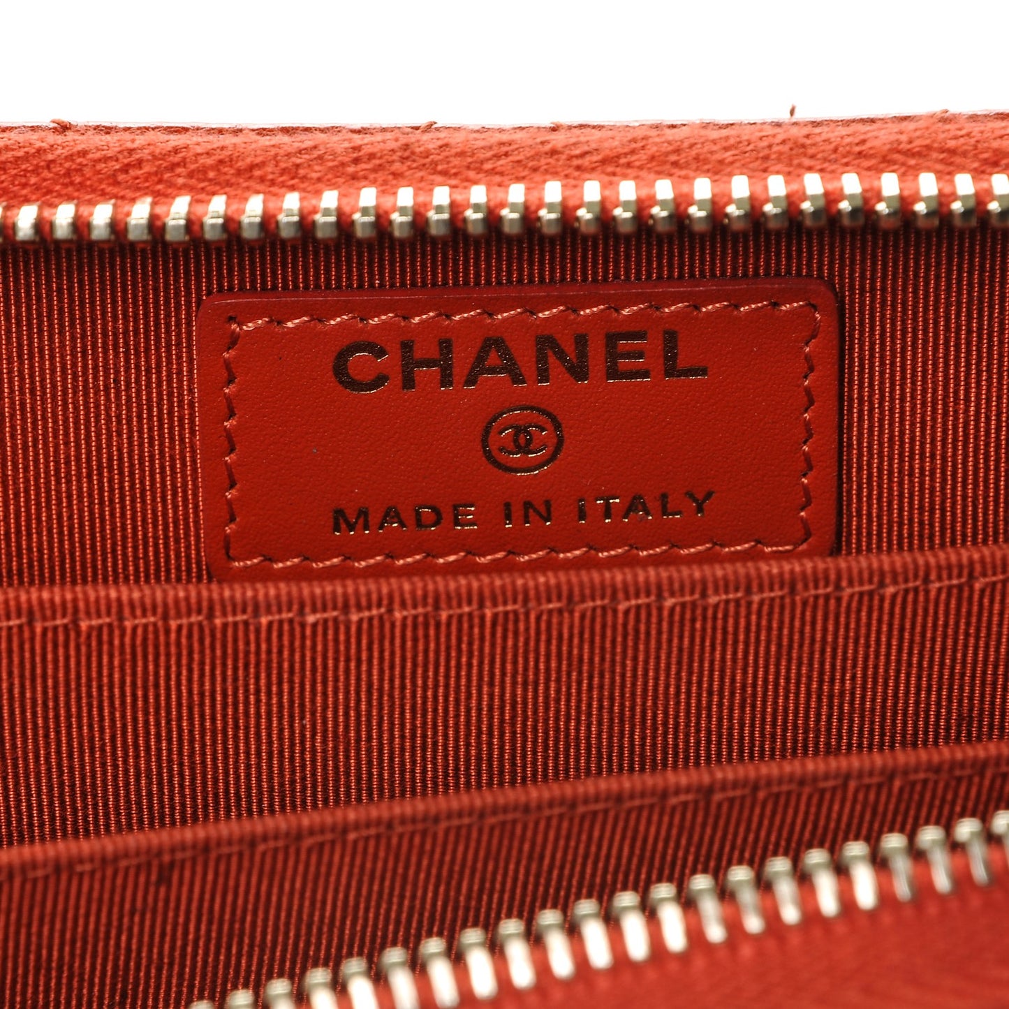 Pearly Caviar Quilted Zip Coin Purse Orange