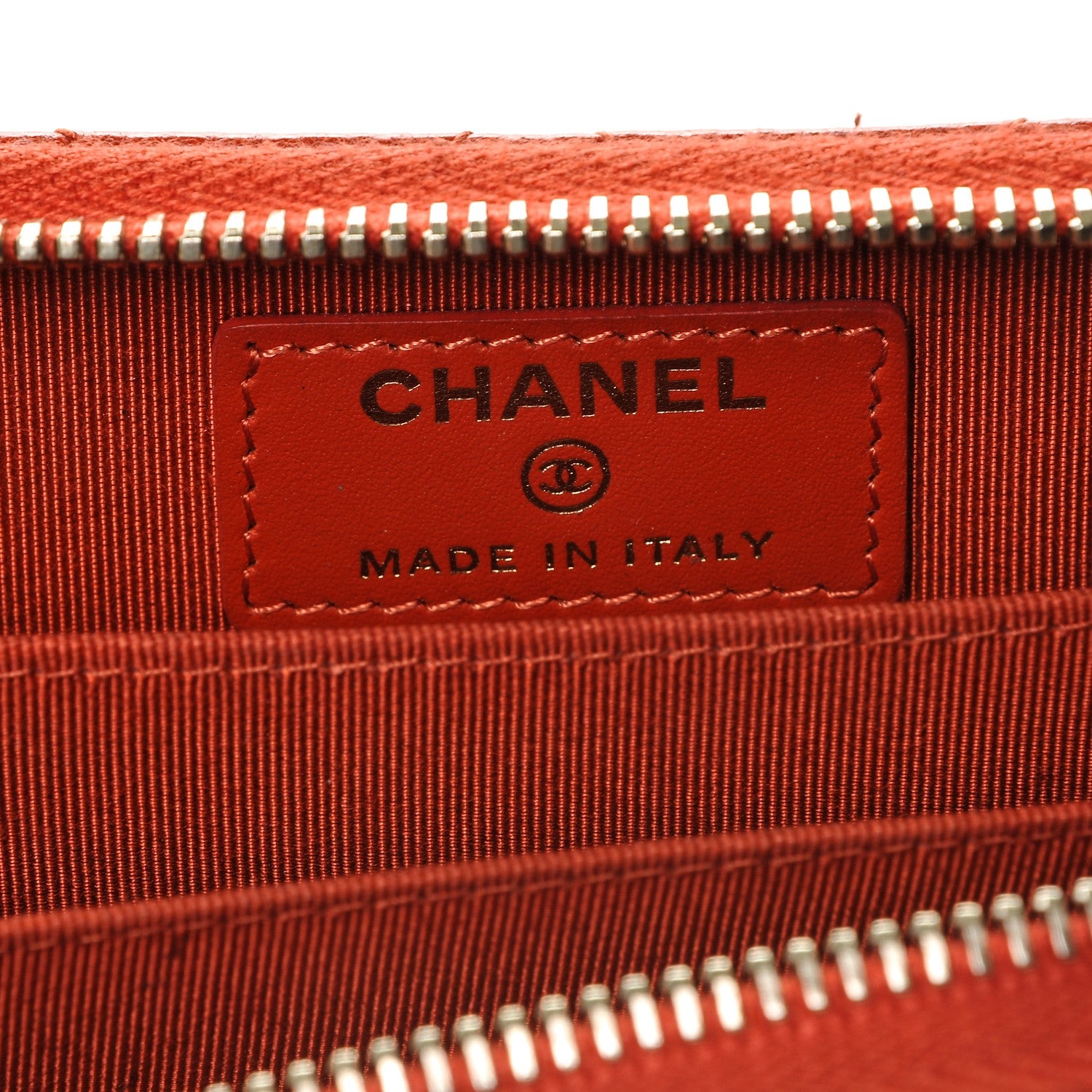 Chanel Pearly Caviar Quilted Zip Coin Purse Orange 6 of 7
