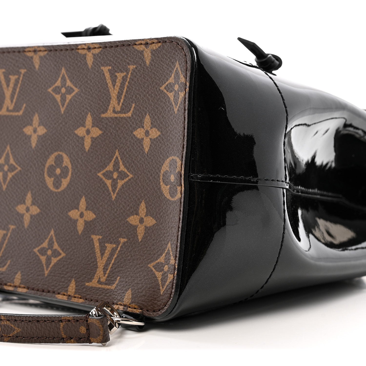 black patent leather backpack Louis Vuitton Hot Springs Vernis Monogram Canvas Backpack