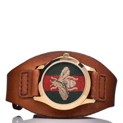 Gucci Stainless Steel Calfskin 38mm Le Marché Des Merveilles Bee Quartz Watch 3 of 11