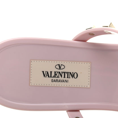 Valentino Garavani PVC Jelly Rockstud Caged Thong Sandals 40 Water Rose 6 of 8