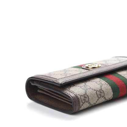 Gucci GG Supreme Monogram Web Ophidia Continental Wallet Brown 7 of 9