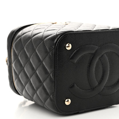 Chanel Caviar Quilted Small Top Handle Vanity Case With Chain Black 9 of 11