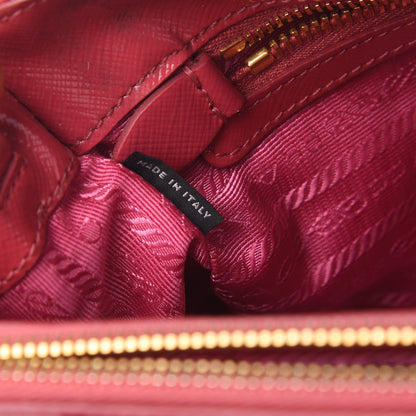 Prada Saffiano Vernice Mini Galleria Double Zip Tote Peonia 10 of 16