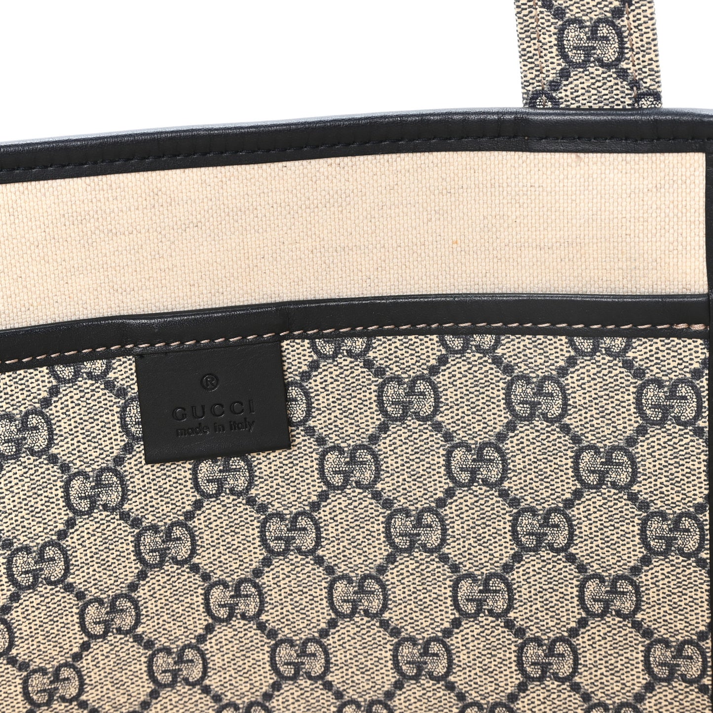 GG Plus Monogram Medium Signature Web Loop Tote Navy