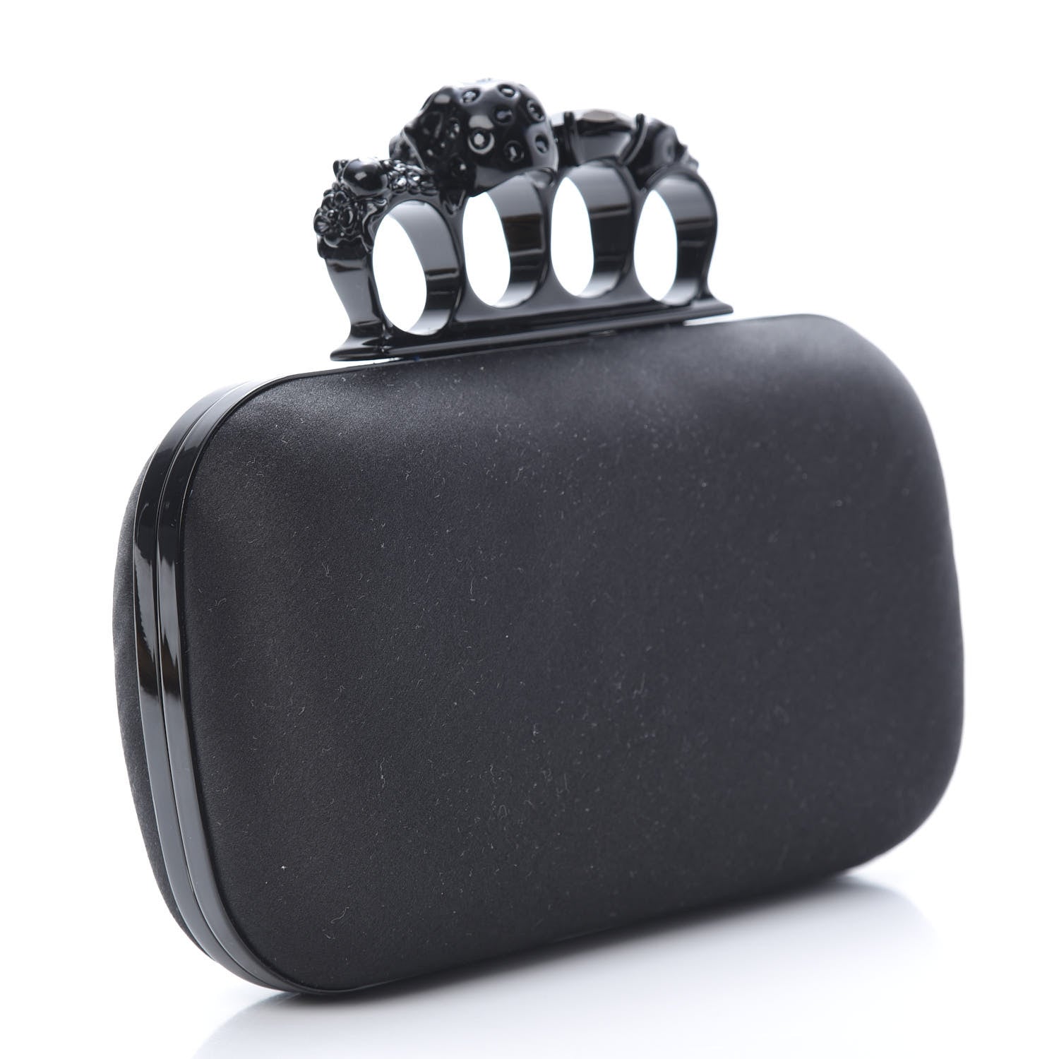 Alexander McQueen Silk Knucklebox Clutch Black 3 of 7