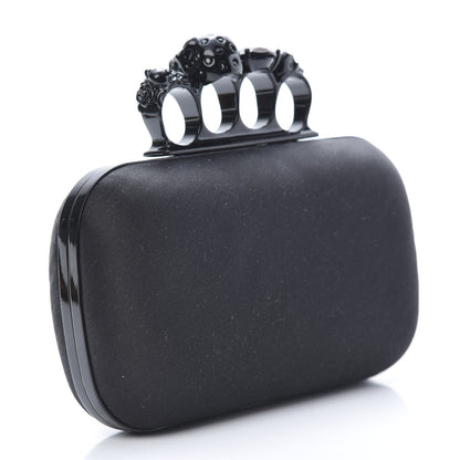 Alexander McQueen Silk Knucklebox Clutch Black 3 of 7