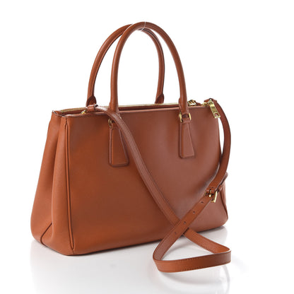 Prada Saffiano Small Galleria Double Zip Tote Papaya 3 of 9
