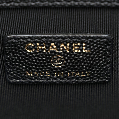 Chanel Caviar Quilted Large Cosmetic Case Black 6 of 8