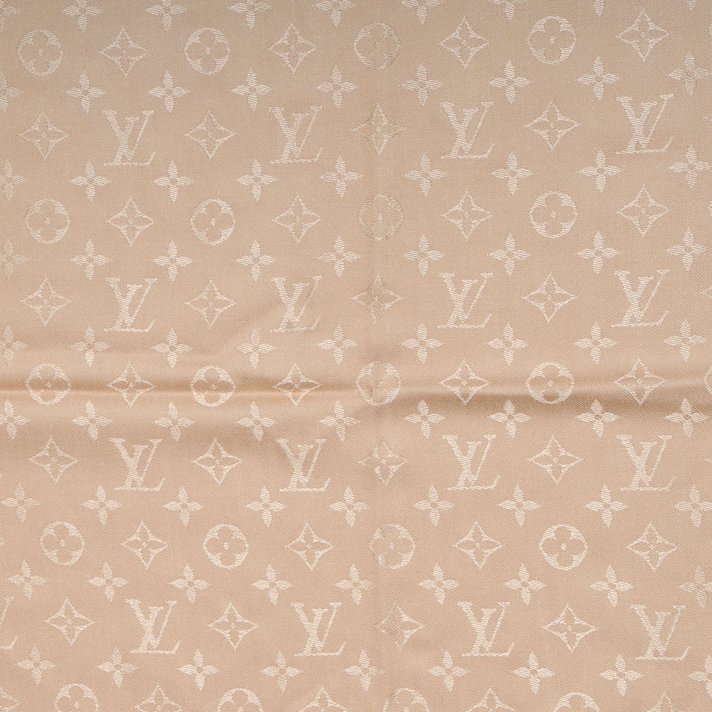 Silk Wool Monogram Shawl Nude