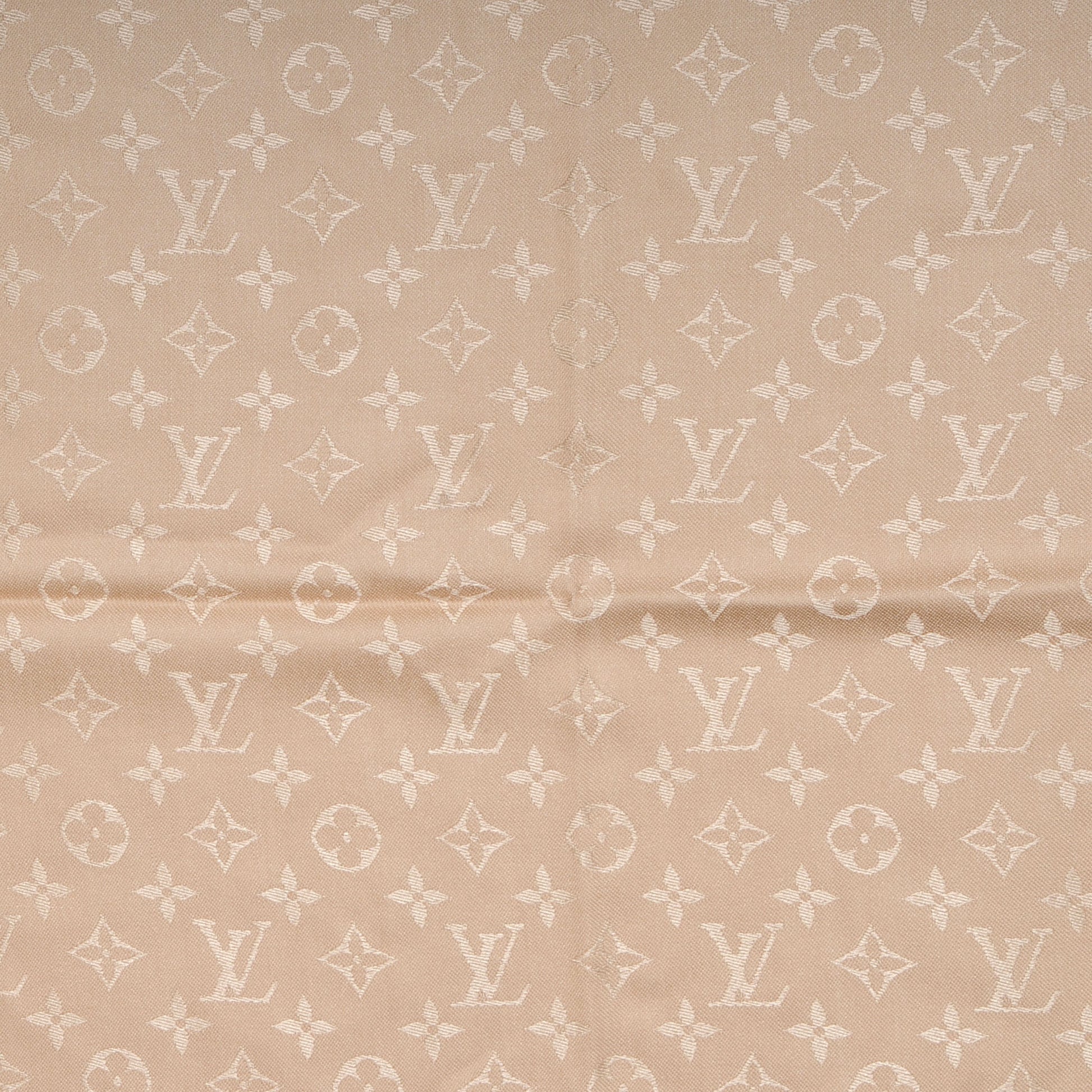 Louis Vuitton Silk Wool Monogram Shawl Nude 4 of 5