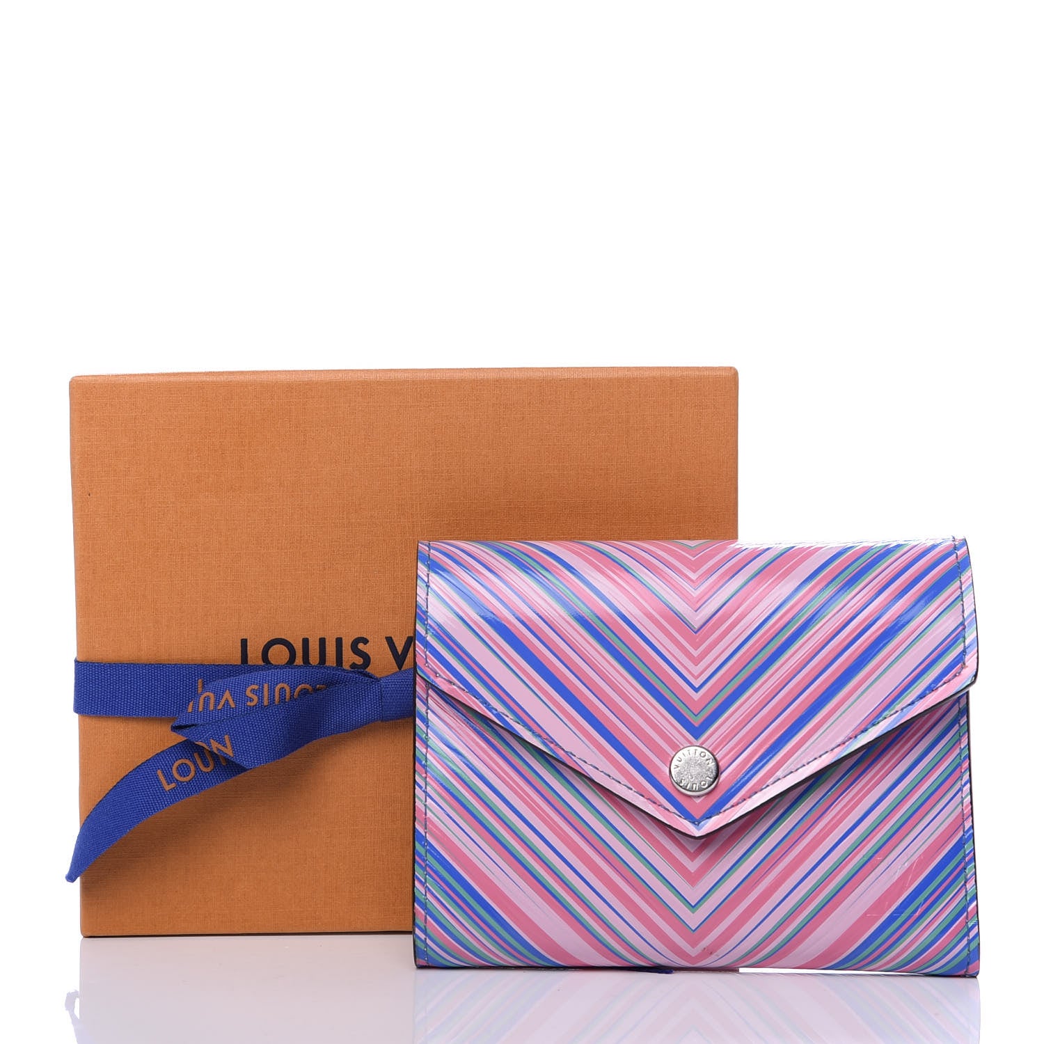 Louis Vuitton Epi Tropical Victorine Wallet Blue Rose 7 of 7
