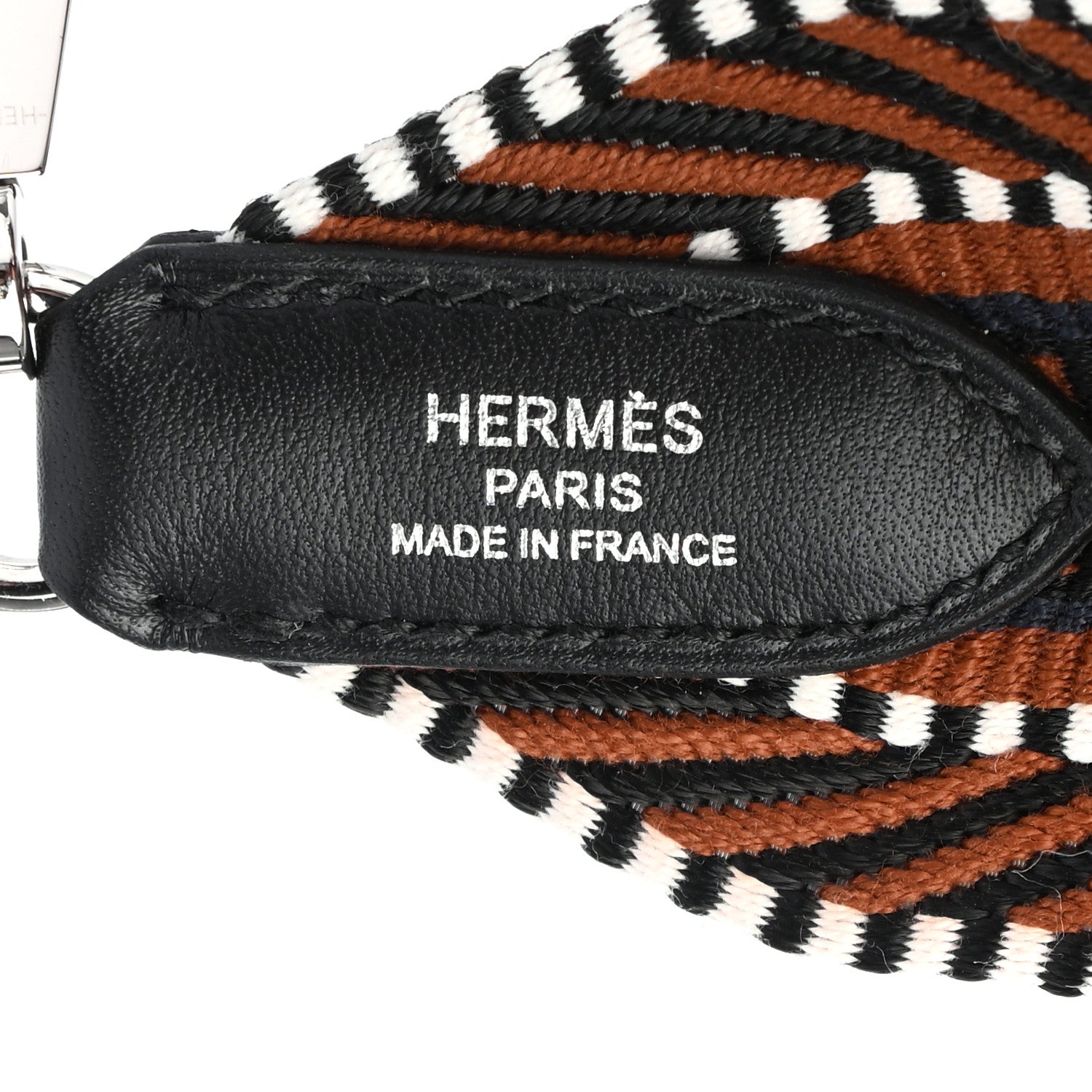 Hermes Toile Swift 50mm Sangle Cavale Shoulder Strap Ecru Gold Black 3 of 4