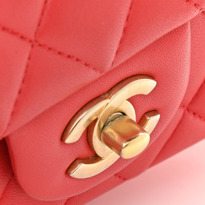 Chanel Lambskin Quilted Mini Rectangular Flap Red 11 of 16
