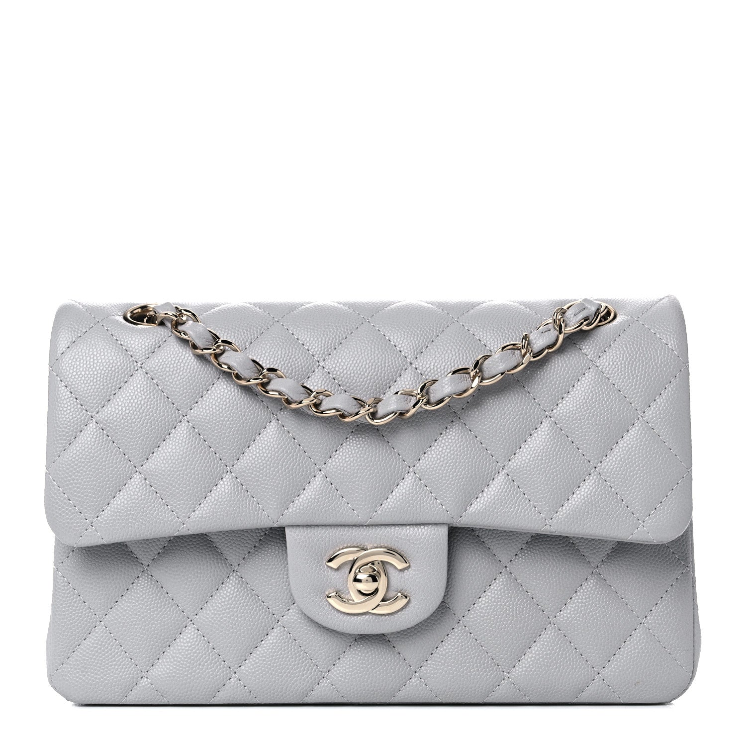 Chanel Caviar Quilted Small Double Flap Grey 1 of 10