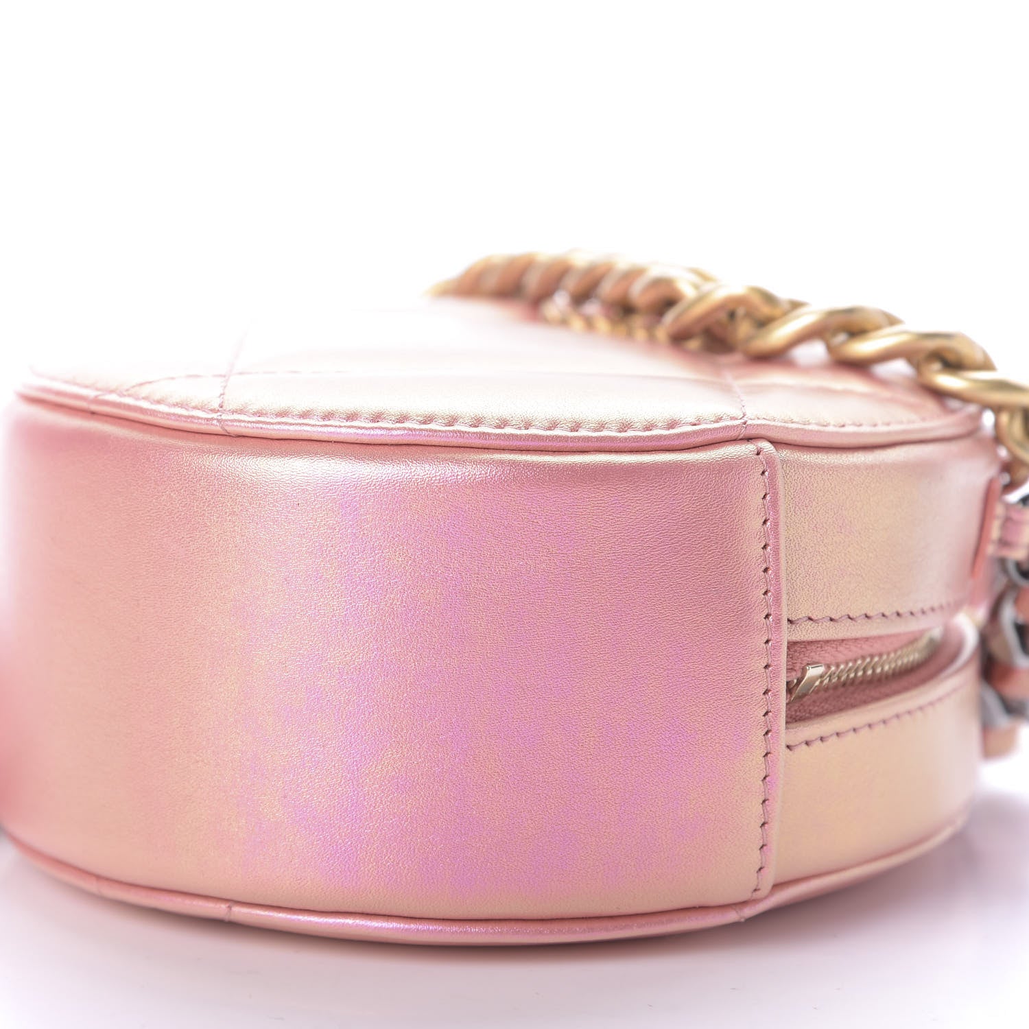 Chanel Iridescent Calfskin Quilted 19 Round Clutch With Chain Pink 7 of 10