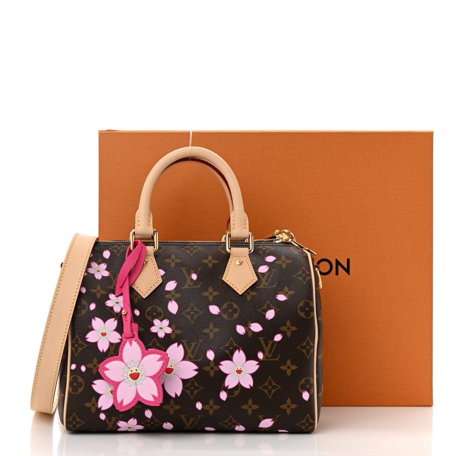 Louis Vuitton LV X TM Monogram Cherry Blossom Speedy Bandouliere 25 Sakura Brown 10 of 10