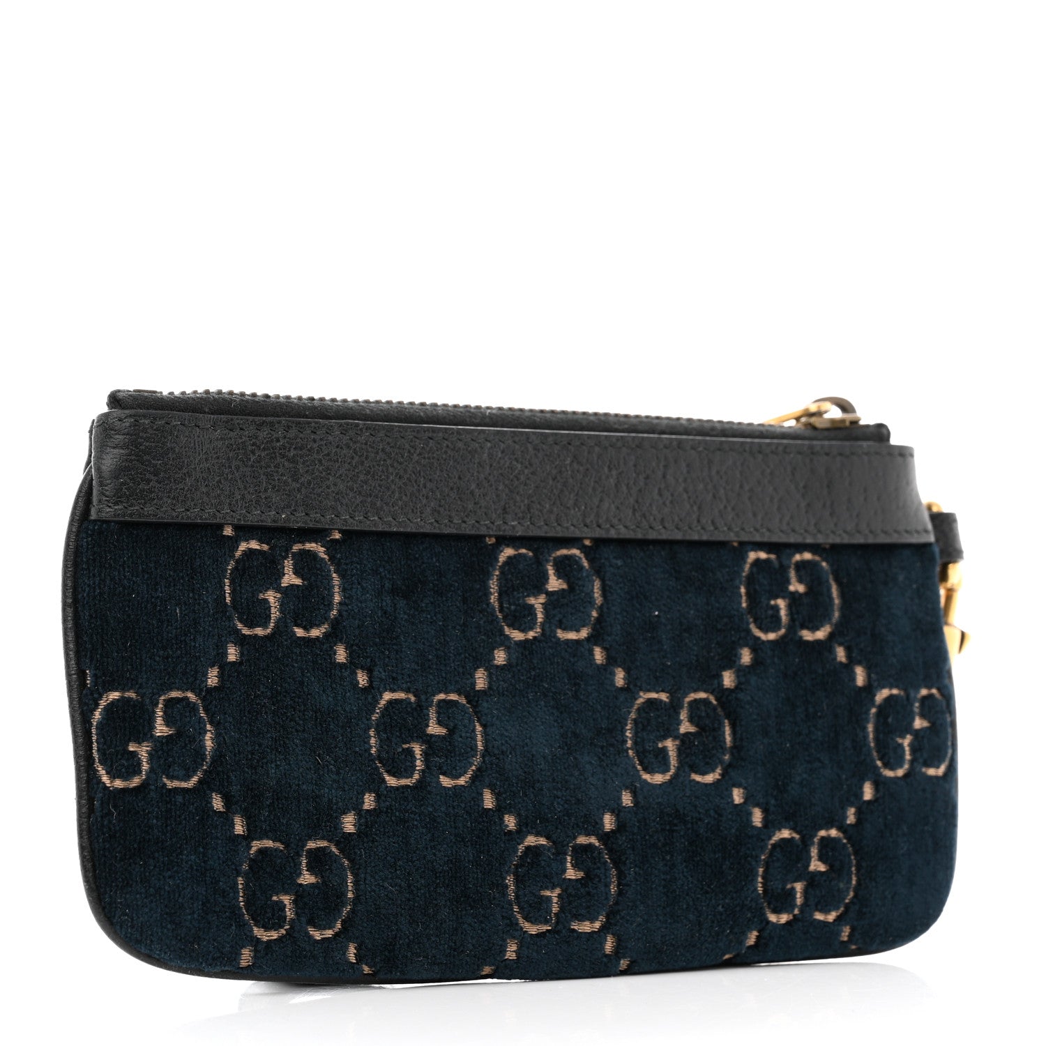 Gucci Velvet GG Monogram Textured Calfskin Web Smartphone Case Blue Beige Black 4 of 9