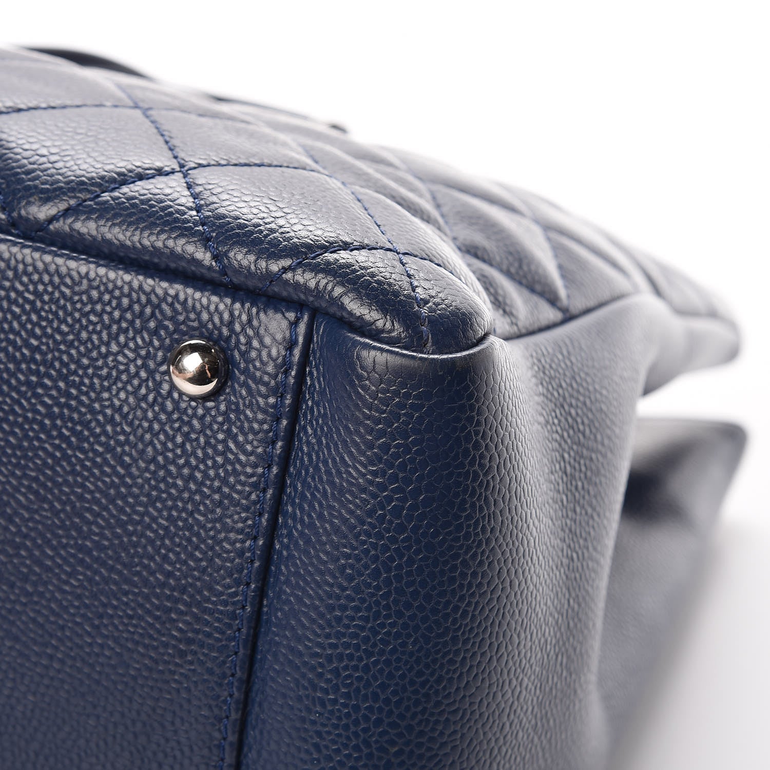 Chanel Caviar Quilted XL Grand Shopping Tote GST Navy Blue 16 of 18