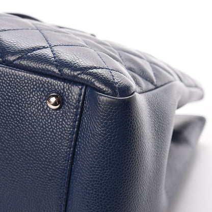 Chanel Caviar Quilted XL Grand Shopping Tote GST Navy Blue 16 of 18