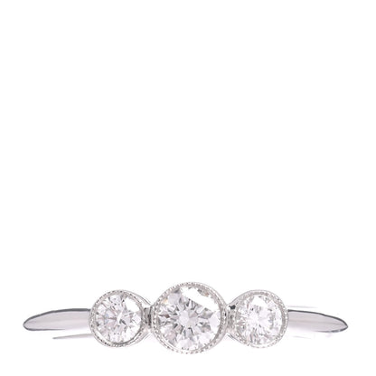 Tiffany Platinum Diamond Three Stone Milgrain Ring 49 5 1 of 5