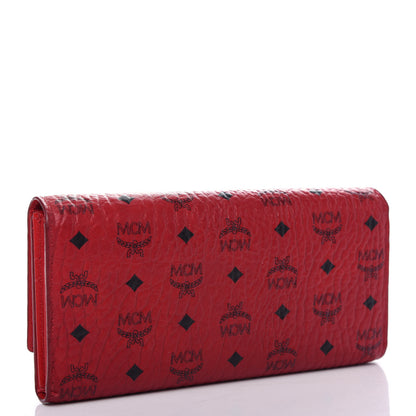 MCM Visetos Large Tri-Fold Flap Wallet Red 3 of 6