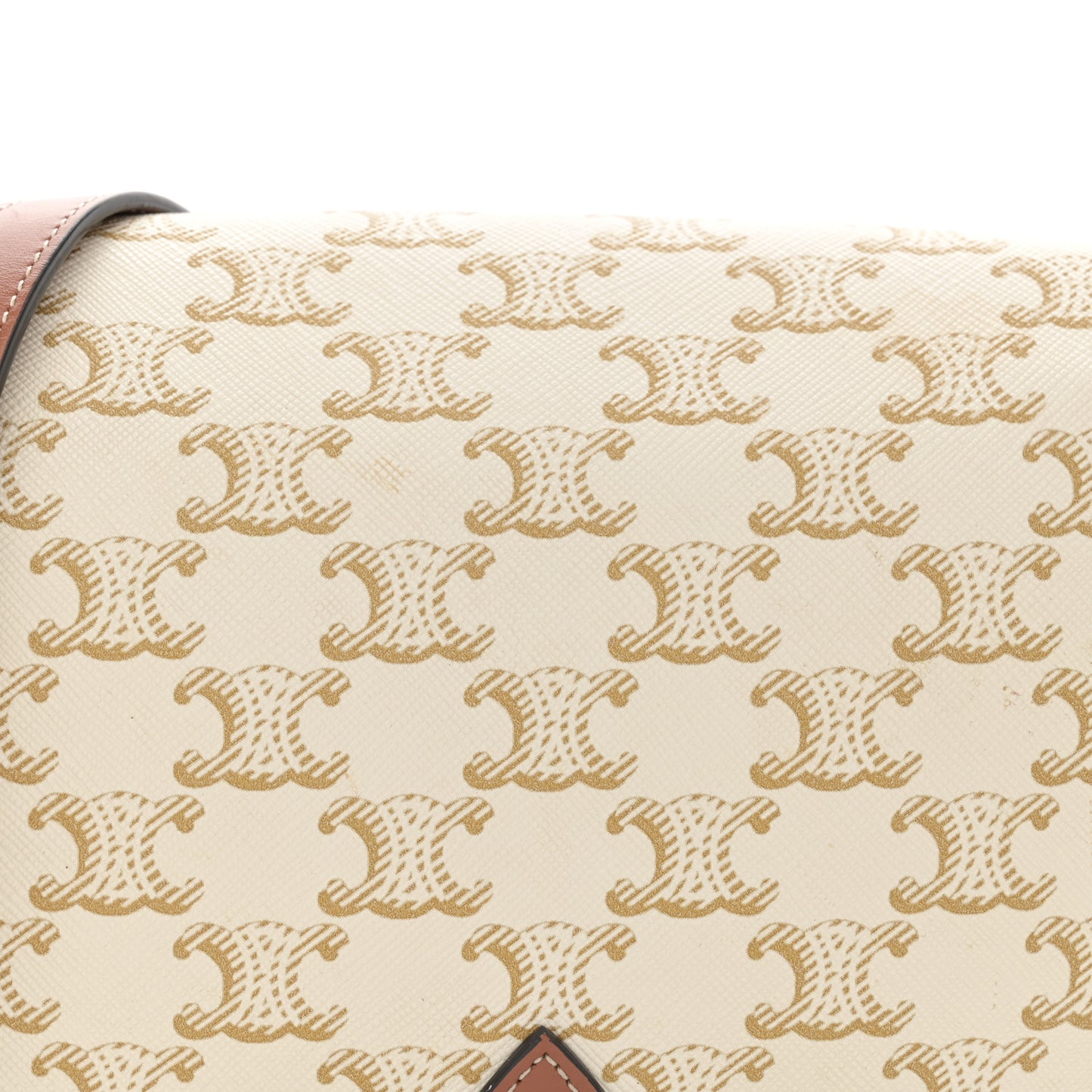 Triomphe Canvas Medium Folco Bag White