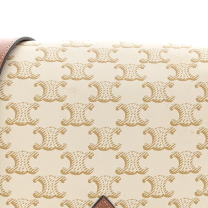 Celine Triomphe Canvas Medium Folco Bag White 8 of 12