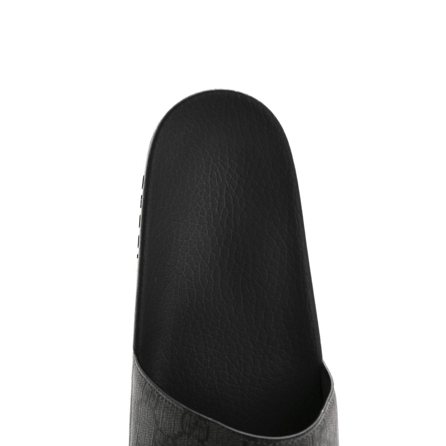GG Supreme Monogram Mens Slide Sandals 9 Grey Black