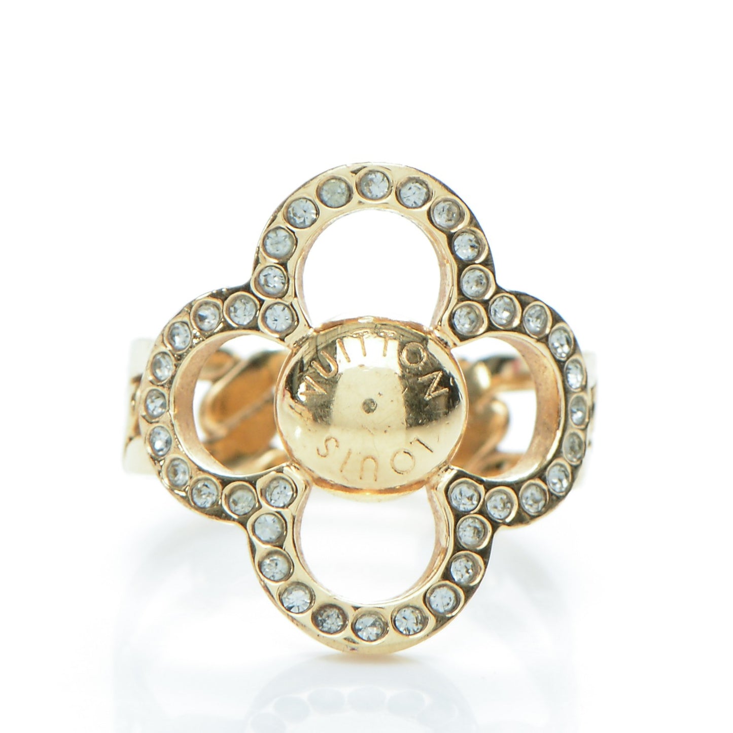 Strass Encrusted Flower Power Ring M