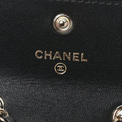 Chanel Lambskin Camellia Embossed Chain Belt Bag Black 6 of 11
