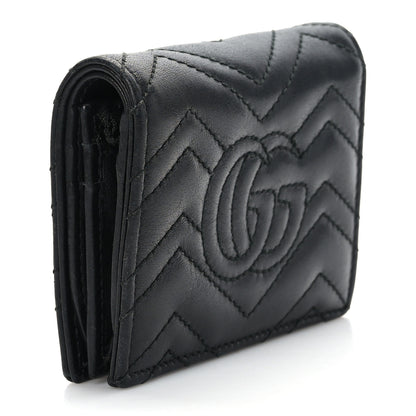 Gucci Calfskin Matelasse GG Marmont Card Case Wallet Black 3 of 7