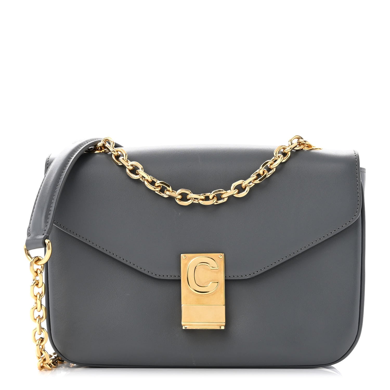 Celine Shiny Calfskin Medium C Bag Grey 1 of 11