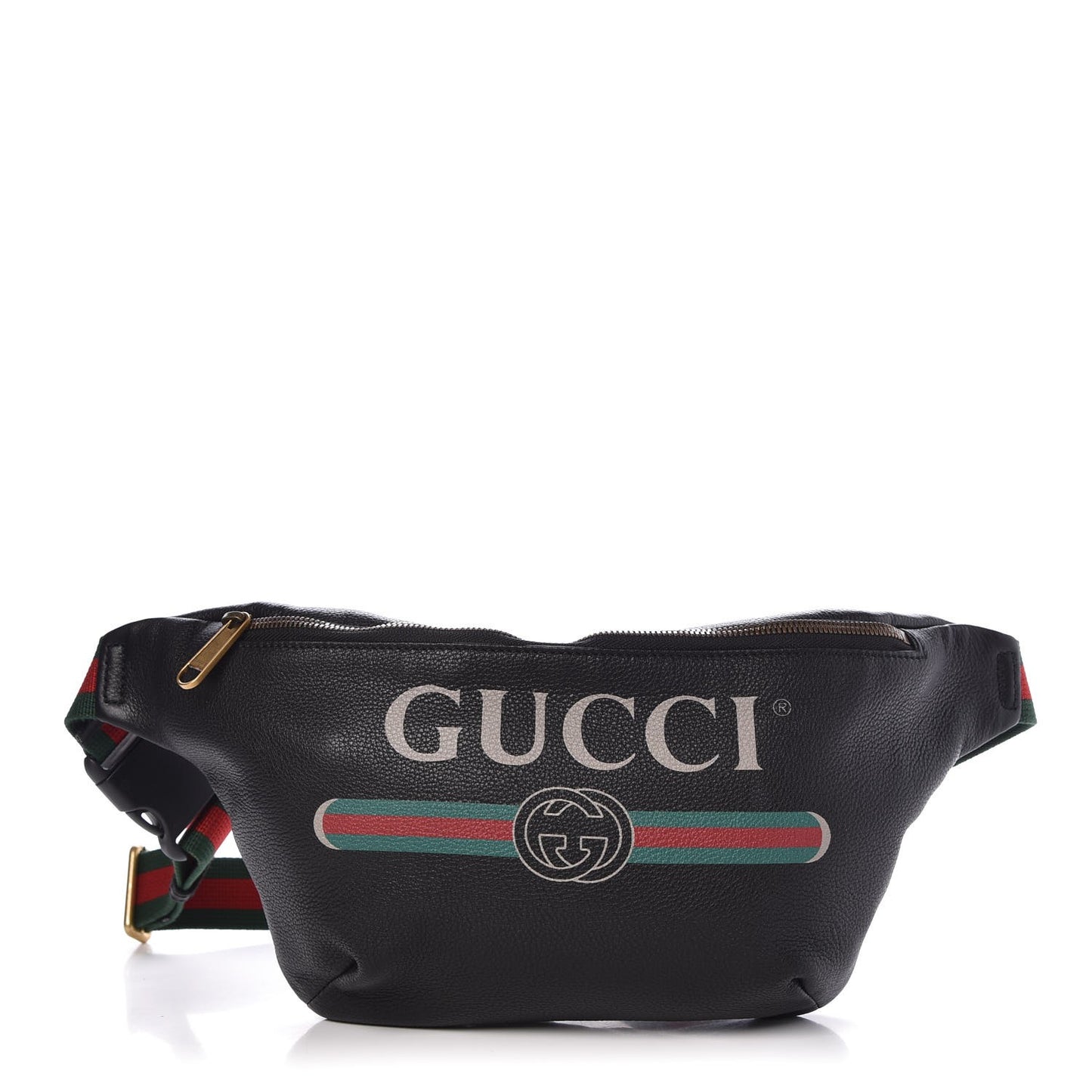 Grained Calfskin Logo Belt Bag Black