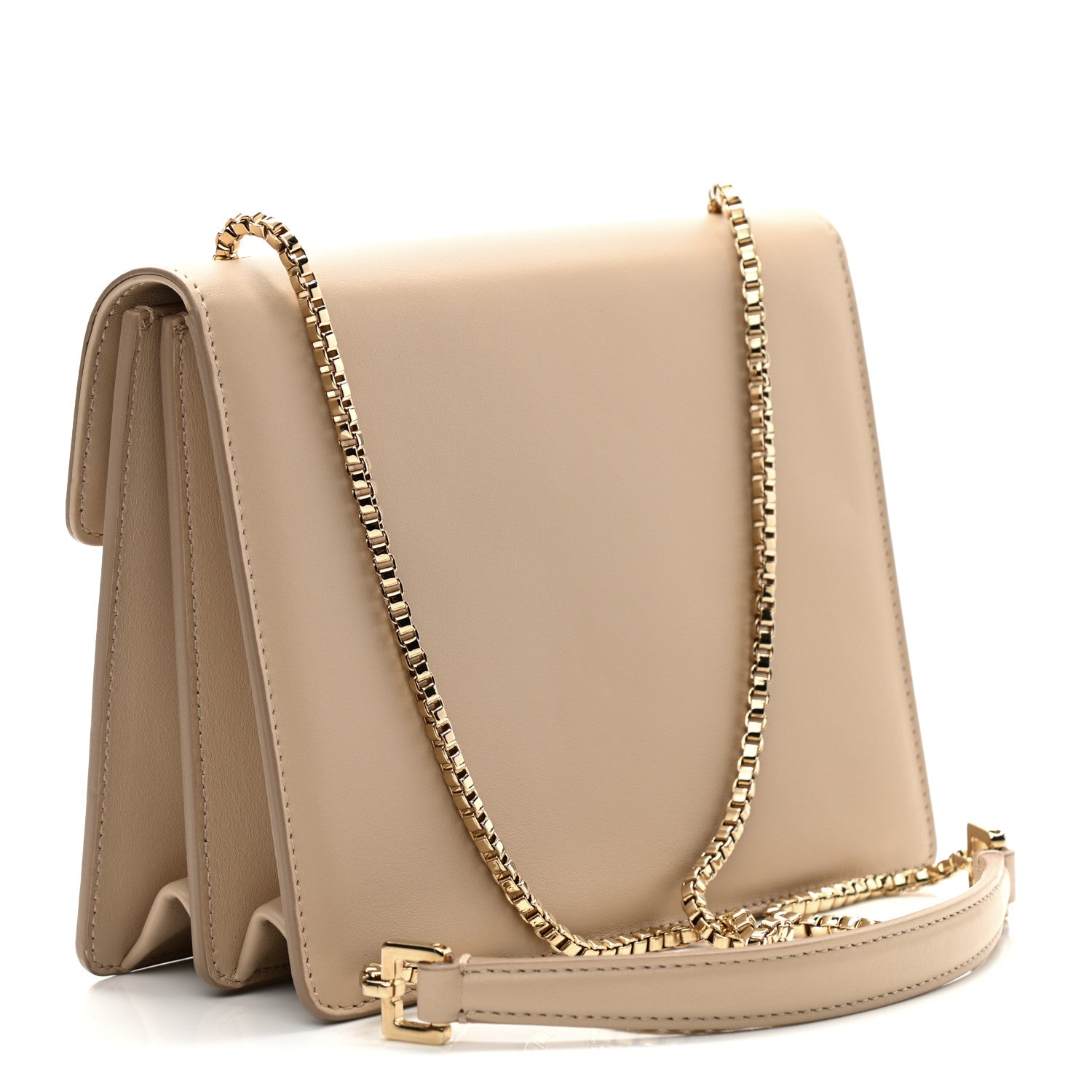 Salvatore Ferragamo Calfskin Thalia Flap Shoulder Bag Macadamia 3 of 11
