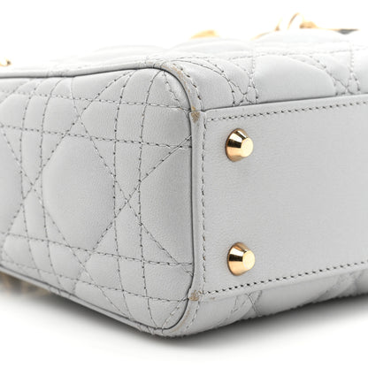 Christian Dior Metallic Lambskin Cannage Mini Lady Dior Grey 9 of 17